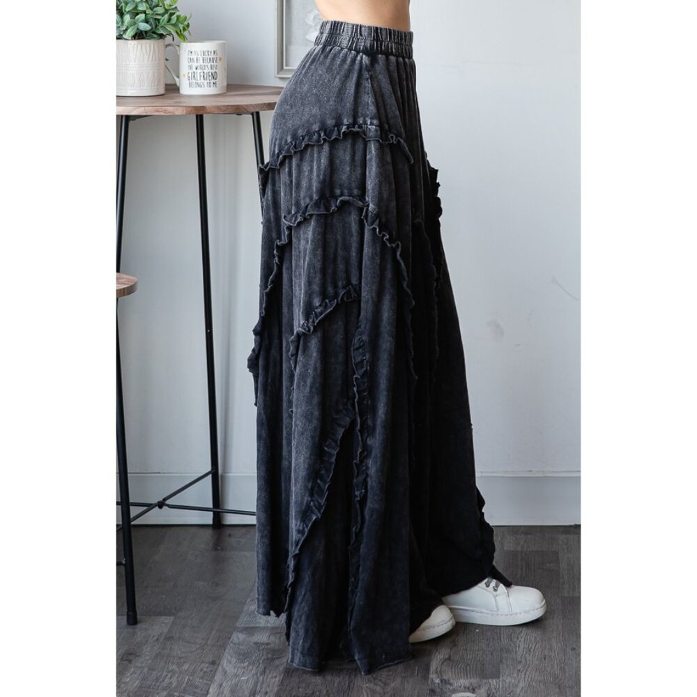 Oli & Hali Ruffle Detail Wide Leg Flare Pants NEW Size Medium - Picture 8 of 9